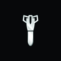 Fototapeta premium Bomb silver plated metallic icon