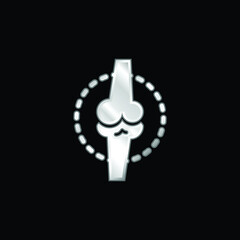 Bone silver plated metallic icon