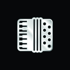 Accordion silver plated metallic icon