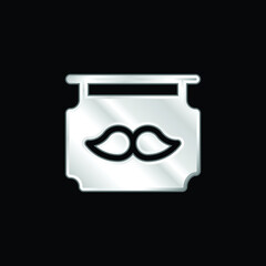 Barber Shop silver plated metallic icon