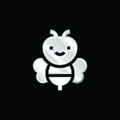 Bee silver plated metallic icon
