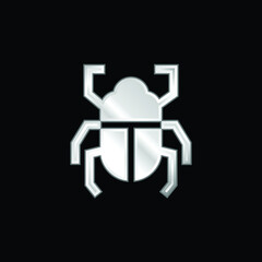 Beetle silver plated metallic icon