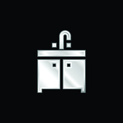 Bathroom Cabinet silver plated metallic icon