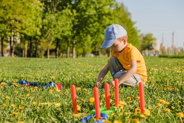 game kid boy fun grass. family toy.