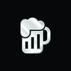 Beer silver plated metallic icon