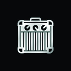 Amplifier silver plated metallic icon
