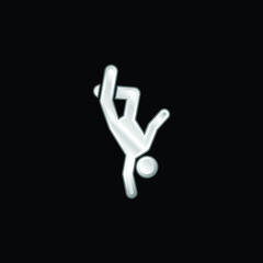 Breakdance silver plated metallic icon