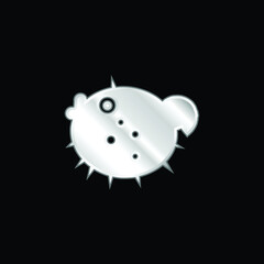 Blowfish silver plated metallic icon