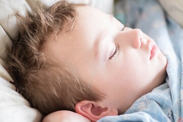 Bed sleep child person portrait,  little resting.