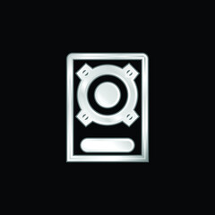 Boombox Speaker silver plated metallic icon