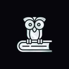 Book silver plated metallic icon