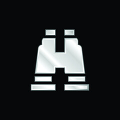 Obraz premium Binoculars silver plated metallic icon