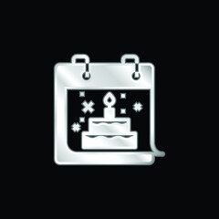 Birthday silver plated metallic icon