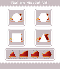 Match cartoon santa sleigh parts. Matching game. Educational game for pre shool years kids and toddlers