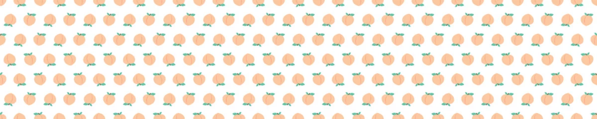 Foto auf Leinwand White seamless pattern with peaches © FRESH TAKE DESIGN