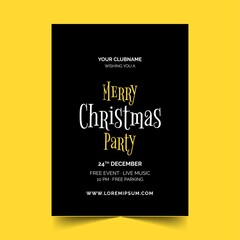 christmas party flyer template with photo vector design illustration