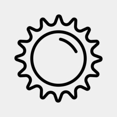 Sun icon vector illustration in line style about summer, use for website mobile app presentation