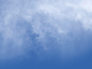 Blue sky background with white clouds. Panorama