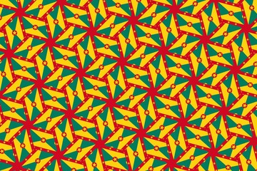 Simple geometric pattern in the colors of the national flag of Grenada - obrazy, fototapety, plakaty