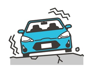 車の災害や事故のベクターイラスト素材／危険／修理