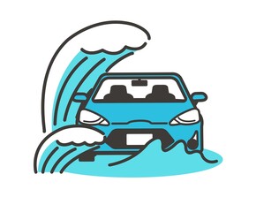 車の災害や事故のベクターイラスト素材／危険／修理