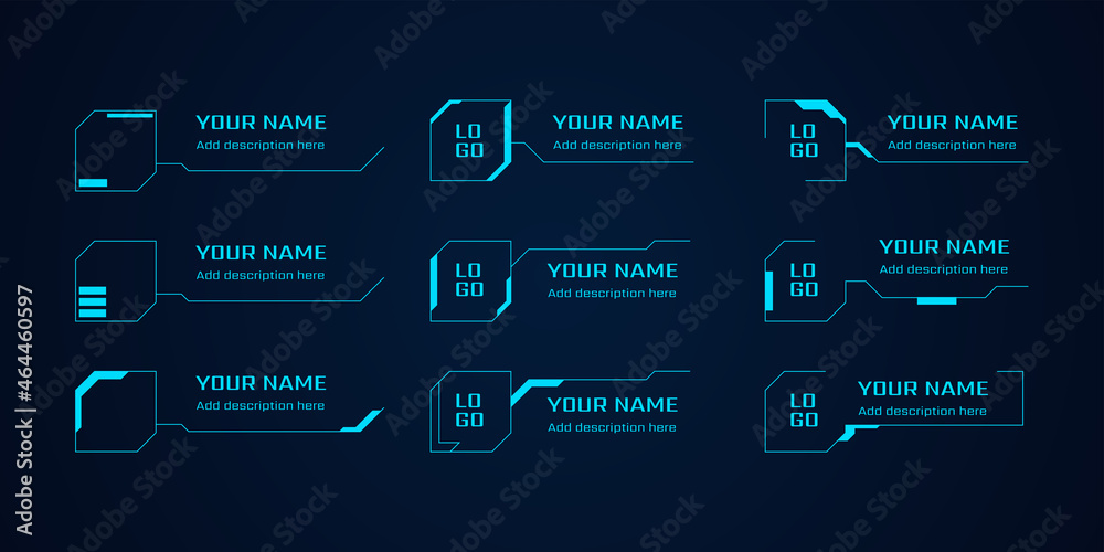 Wall mural sci-fi futuristic hud dashboard display virtual reality technology screen. big collection hud, gui e