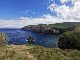 natural green scenery on the azores islands