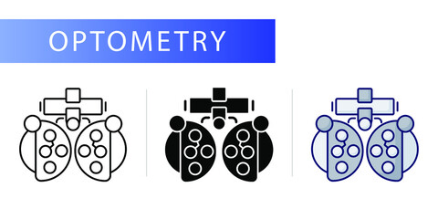 Optometry (Phoropter). Line icon concept