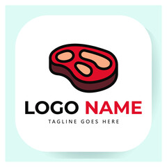 steak food logo template illustration vector graphic