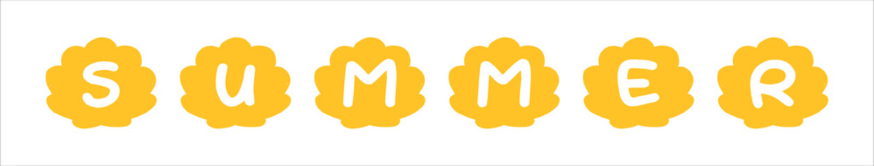 Vector drawn summer icons. Summer pictogram. For mobile app illustration, website design, web button.