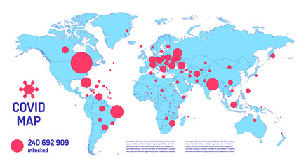 Fototapeta na wymiar Coronavirus map color line element. Borders of the countries.