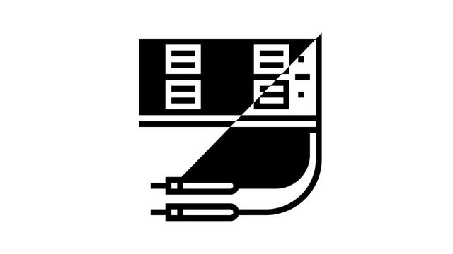 electrosurgery hospital electronic equipment animated line icon. electrosurgery hospital electronic equipment sign. isolated on white background