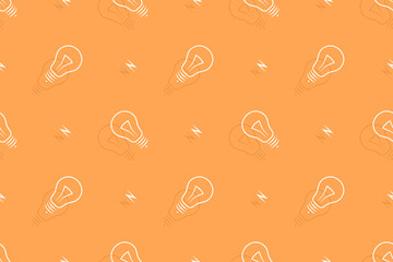 Background on the theme of light bulbs and lighting.Seamless pattern From the silhouette of light bulbs.