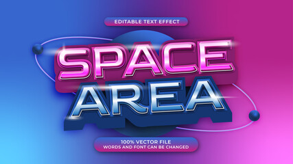 editable text effect space area gradient future style. illustrator eps vector file. editable word and font