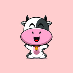 Illustration of Happy Cow Vector design