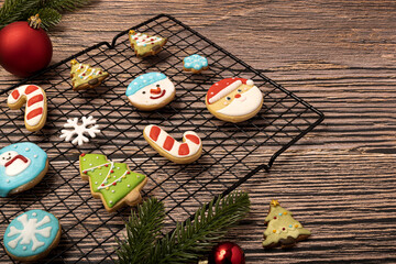 Sugar coated biscuits and Christmas theme cookies