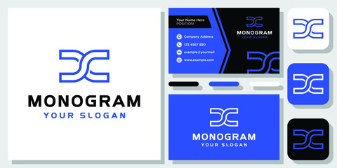 Initial Letter D C Monogram Icon logo design inspiration with Layout Template Business Card
