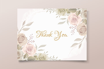 Thank you card design with floral design