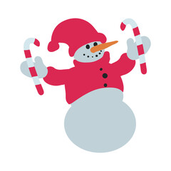 Snowman isolated in white background