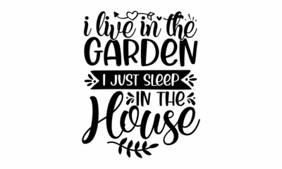 I live in the garden i just sleep in the house, reefing card with cylinder, moustache, thumbs up, laurels on stripes background and green confetti, For celebration of St, Patrick's Day, EPS 10 vector,