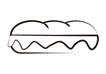 Icono negro de bocadillo en fondo blanco.