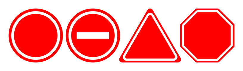 Obraz na płótnie Canvas road signs on white background. Vector illustration
