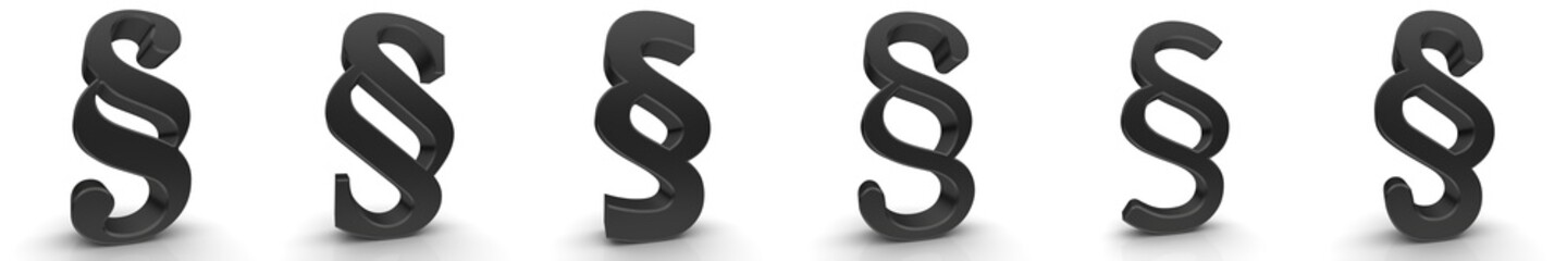 Article paragraph § black sign symbol icons legal graphic illustration in high resolution 3d rendering isolated on white background