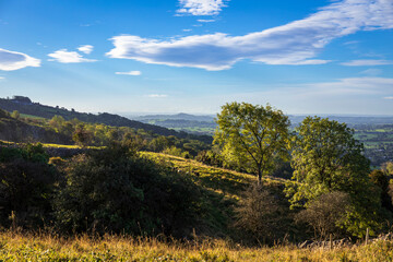Fototapeta na wymiar Ascending the Cheddar cliffs on a beautiful early October morning, Somerset south east England