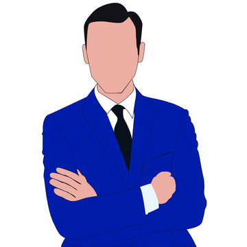Successful Businessman Folded Hands Pose Vector Image