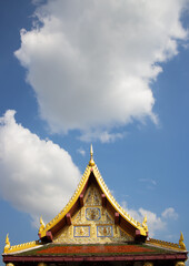 Roof of Thai temple represents Thainess and the construction of the old architecture.