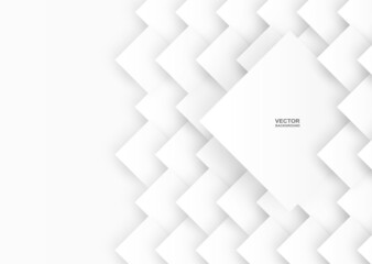 Obraz premium Abstract .Geometric square paper white background ,light and shadow. Vector.