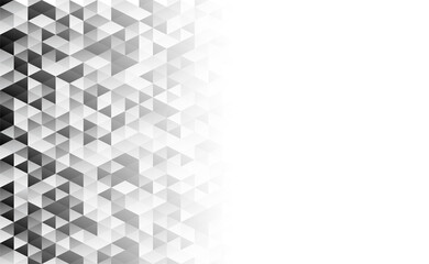 Abstract. Triangle geometric shapes pattern. Black white mosaic background. vector.