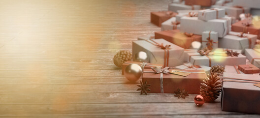 Christmas background with christmas decoration - 3d rendering