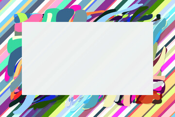 Multicolor Abstract art wave background frame border shape. curve